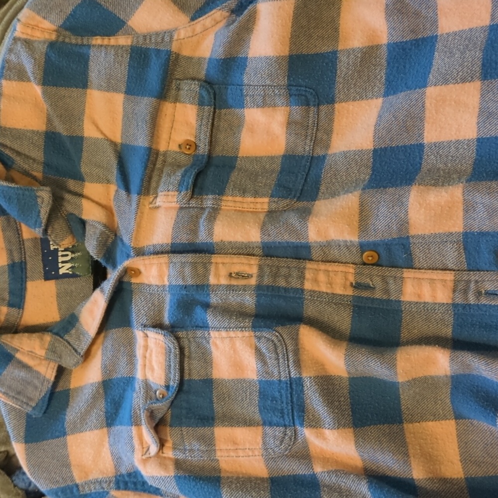 Blue pink chubbies flannel L/M
